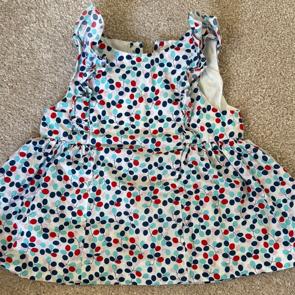 Jacadi Paris Blue and Red Polka Dot Top - size- 36m